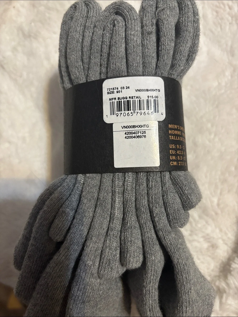 Vans Mens grey 3 pack
